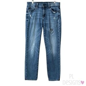 GAP Girlfriend Jeans Distressed Mid-Rise